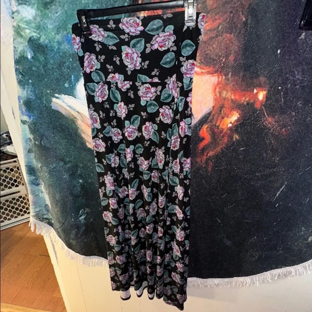 LuLaRoe Black Floral Skirt
